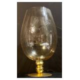 Creative Co-Op Hurricane Glass - Gold Base