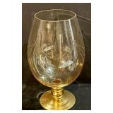 Creative Co-Op Hurricane Glass - Gold Base