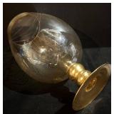 Creative Co-Op Hurricane Glass - Gold Base