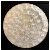 Royal Doulton Iridescent Shell Dish on Pearl Round Base - 12 Inch Diameter - Made in England