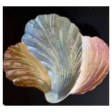 Royal Doulton Iridescent Shell Dish on Pearl Round Base - 12 Inch Diameter - Made in England