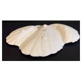 Royal Doulton Iridescent Shell Dish on Pearl Round Base - 12 Inch Diameter - Made in England