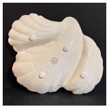 Royal Doulton Iridescent Shell Dish on Pearl Round Base - 12 Inch Diameter - Made in England