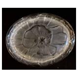 Etched Glass Pedestal Compote & Vintage Gorham Full Lead Trinket Box with Lid