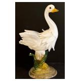 Vintage Glass Swan Pedestal Figurine