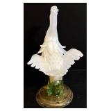 Vintage Glass Swan Pedestal Figurine