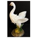 Vintage Glass Swan Pedestal Figurine