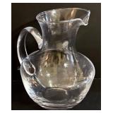 Crystal Glass Pitchers - Set of 3 with Diamond-Cut Pattern
