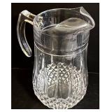 Crystal Glass Pitchers - Set of 3 with Diamond-Cut Pattern