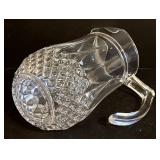Crystal Glass Pitchers - Set of 3 with Diamond-Cut Pattern