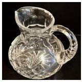 Crystal Glass Pitchers - Set of 3 with Diamond-Cut Pattern