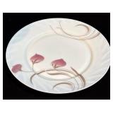 Chinbull 12-Piece Pink Floral 8 in Salad Plates - Heat-Resistant Opal Glassware