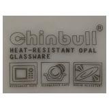 Chinbull 12-Piece Pink Floral 8 in Salad Plates - Heat-Resistant Opal Glassware