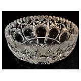 Variety of Lovely Vintage Glass Serving Platters and Bowls including a Vintage Mikasa Peppermint Swirl Bowl & Echt Bleikristall Crystal Bowl