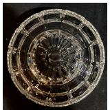 Variety of Lovely Vintage Glass Serving Platters and Bowls including a Vintage Mikasa Peppermint Swirl Bowl & Echt Bleikristall Crystal Bowl