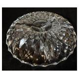 Variety of Lovely Vintage Glass Serving Platters and Bowls including a Vintage Mikasa Peppermint Swirl Bowl & Echt Bleikristall Crystal Bowl