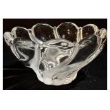 Variety of Lovely Vintage Glass Serving Platters and Bowls including a Vintage Mikasa Peppermint Swirl Bowl & Echt Bleikristall Crystal Bowl