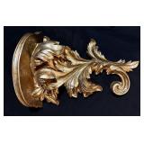 Ornate Baroque Acanthus Leaf Wall Bracket - Antique Gold Finish