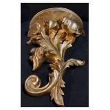 Ornate Baroque Acanthus Leaf Wall Bracket - Antique Gold Finish