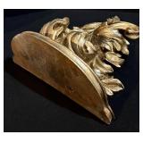 Ornate Baroque Acanthus Leaf Wall Bracket - Antique Gold Finish