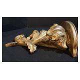 Ornate Baroque Acanthus Leaf Wall Bracket - Antique Gold Finish