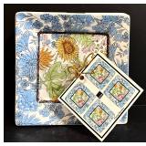 Fifth Floral Revelery Platter & 4 Plates Set, New