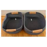 Basket Lot - 4 Fabric-Lined Bins with Inserts & 2 Woven Baskets