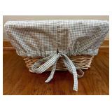 Basket Lot - 4 Fabric-Lined Bins with Inserts & 2 Woven Baskets