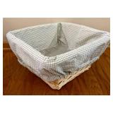 Basket Lot - 4 Fabric-Lined Bins with Inserts & 2 Woven Baskets