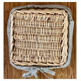 Basket Lot - 4 Fabric-Lined Bins with Inserts & 2 Woven Baskets