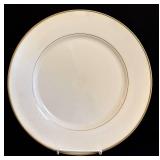International Ultra Bone Dinner Plates - 12 in Cream & Gold Rim - 13 Pcs