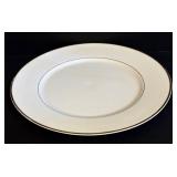 International Ultra Bone Dinner Plates - 12 in Cream & Gold Rim - 13 Pcs
