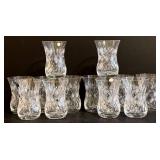 Handmade Crystal Cut Glass Tumblers - 3.5 in Tall - Diamond Pattern