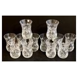 Handmade Crystal Cut Glass Tumblers - 3.5 in Tall - Diamond Pattern