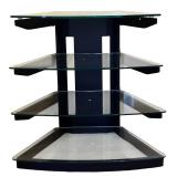 TV Stand with 4 Glass Shelves / Contemporary Media Stand
