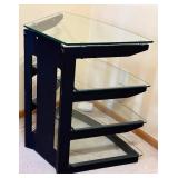TV Stand with 4 Glass Shelves / Contemporary Media Stand