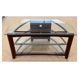 TV Stand with 3 Glass Shelves / Media Stand