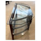 TV Stand with 3 Glass Shelves / Media Stand