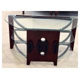 TV Stand with 3 Glass Shelves / Media Stand