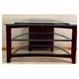 TV Stand with 3 Glass Shelves / Media Stand
