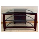 TV Stand with 3 Glass Shelves / Media Stand