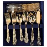 International Co. Gold-Tone Flatware Set - Wooden Box with Salt & Pepper Shakers, Candle Holders