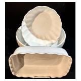 2 White Bowls & 14 in Baking Pan