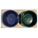 Plastic Mixing Bowls (2) & White Colanders (2) - Large 20 in Dia, 5 in H