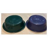 Plastic Mixing Bowls (2) & White Colanders (2) - Large 20 in Dia, 5 in H