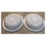 Plastic Mixing Bowls (2) & White Colanders (2) - Large 20 in Dia, 5 in H