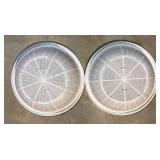 Plastic Mixing Bowls (2) & White Colanders (2) - Large 20 in Dia, 5 in H