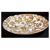 Glass Platters - 4-Piece Set with Gold Trim & Floral Motifs (Lot of 4)