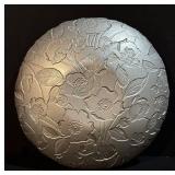 Glass Platters - 4-Piece Set with Gold Trim & Floral Motifs (Lot of 4)