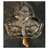 Glass Platters - 4-Piece Set with Gold Trim & Floral Motifs (Lot of 4)